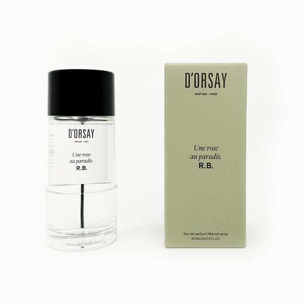 D'Orsay Une Rose Au Paradis. R.B. Eau de Parfum 90ml Product and Box